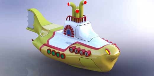 Yellow玩具小潜艇模型3D图纸 Solidworks设计缩略图